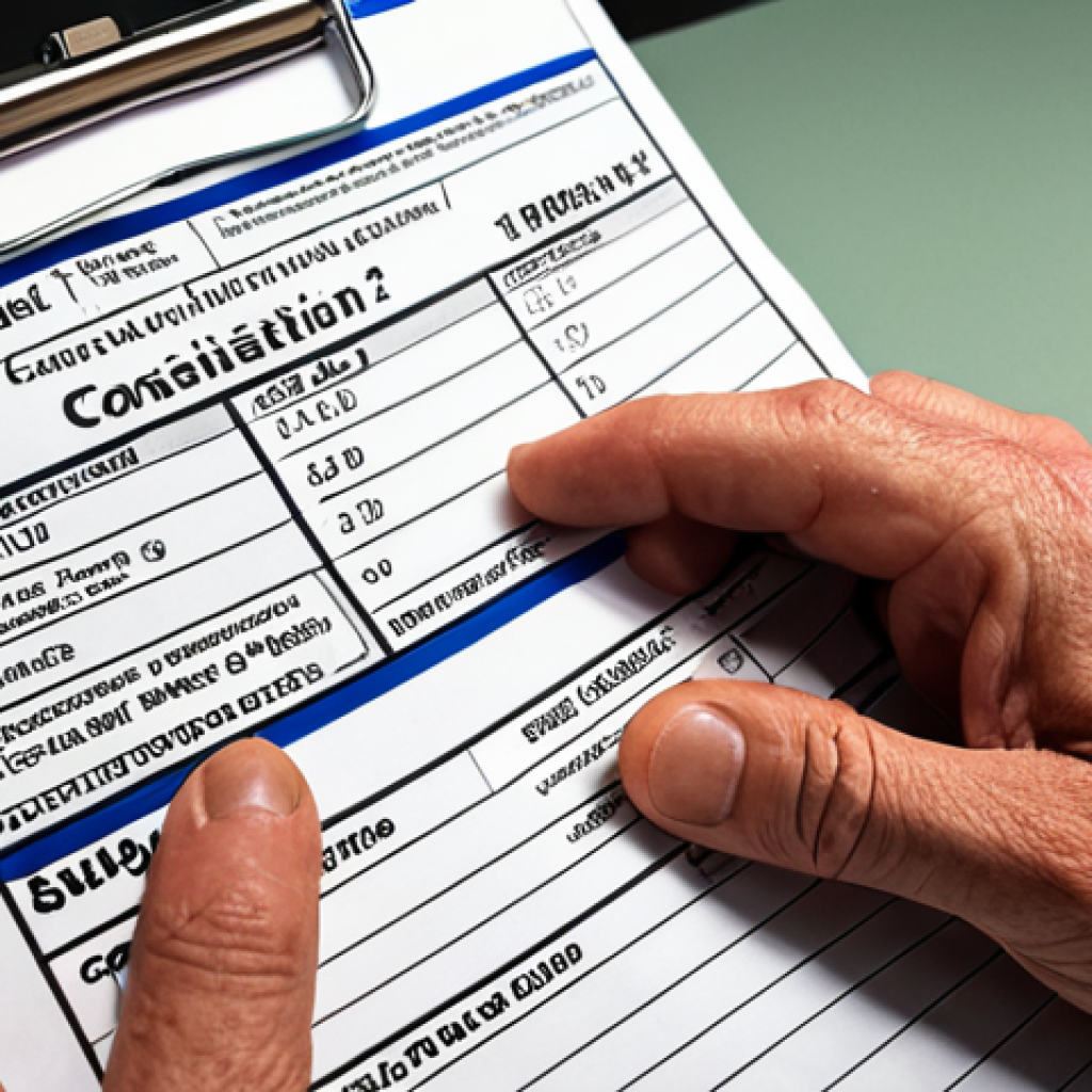 **

A detailed medical bill from a physiatrist's office, partially obscured by a concerned-looking patient's hand. Focus on the confusion and frustration conveyed in the patient's expression. The bill includes line items like "Consultation Fee," "Nerve Conduction Study," and "Injection." Add a subtle watermark in the background that says "Healthcare Costs." Use a realistic, slightly desaturated color palette to emphasize the serious tone.

**